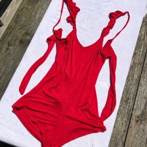 Boohoo Red Romper